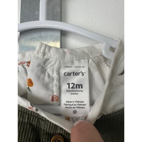 Carter's Baby Set Dress Me Up 12 months Apple Print Bodysuit Dress Fall A55 - Picture 2 of 4